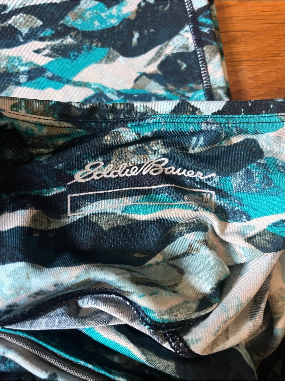 Eddie Bauer Teal, Navy & White Abstract Athletic Leggings - Picture 3 of 4